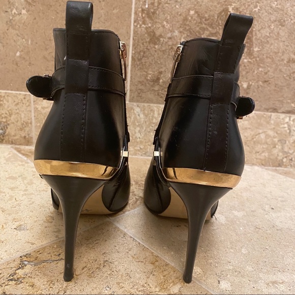 Marc Fisher Leather Booties- Gold Detail & Buckles - Picture 4 of 16